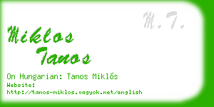 miklos tanos business card