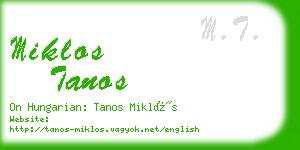 miklos tanos business card